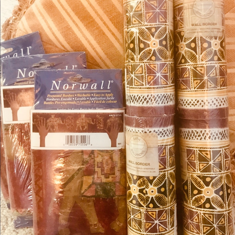 Wallpaper border Elephant & Ivory Coast pre pasted